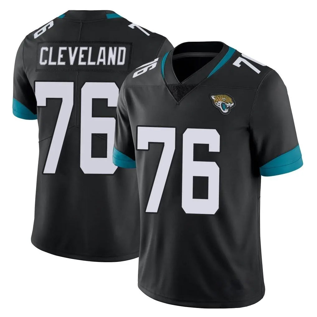 J.Jaguars #76 Ezra Cleveland Player Black Vapor Untouchable Limited Home Game Ddoa Stitched Jerseys
