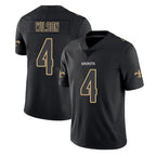 NO.Saints #4 Zach Wilson Player Black Impact Limited Home Game Ddoa Stitched Jerseys