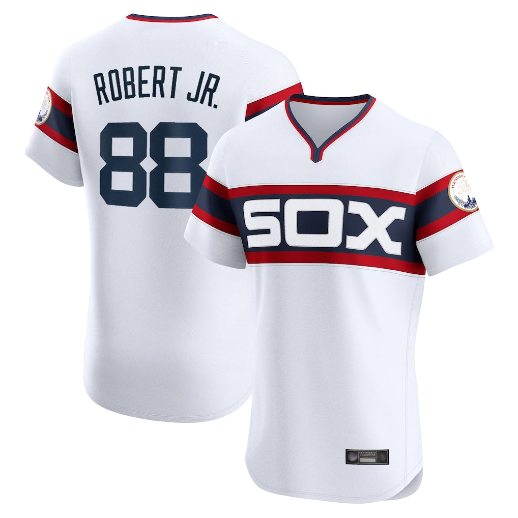 C.White Sox #88 Luis Robert Jr Player White T-shirt Limited Elite Home Ddoa Stitched Jerseys