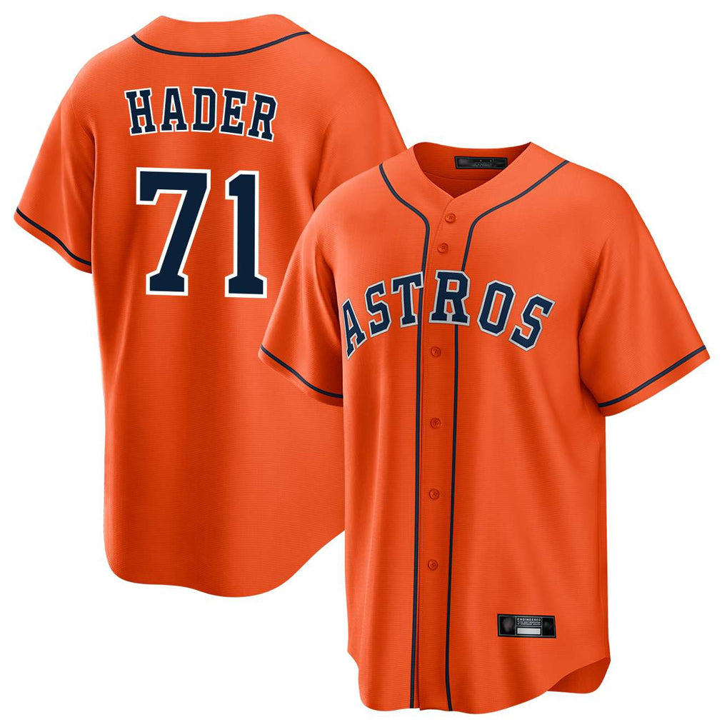 H.Astros #71 Josh Hader Player Orange Home Game Ddoa Stitched Jerseys