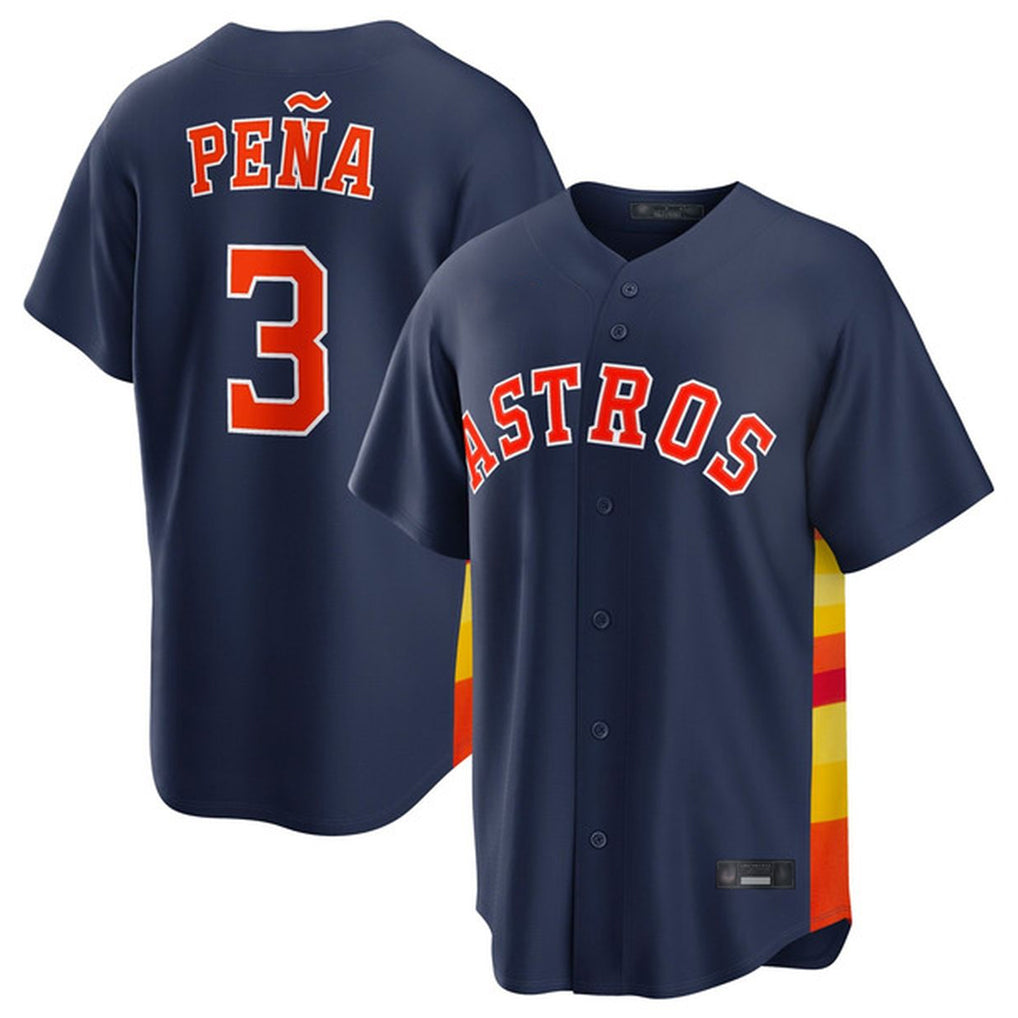 H.Astros #3 Jeremy Pe?a Player Navy Home Game Ddoa Stitched Jerseys