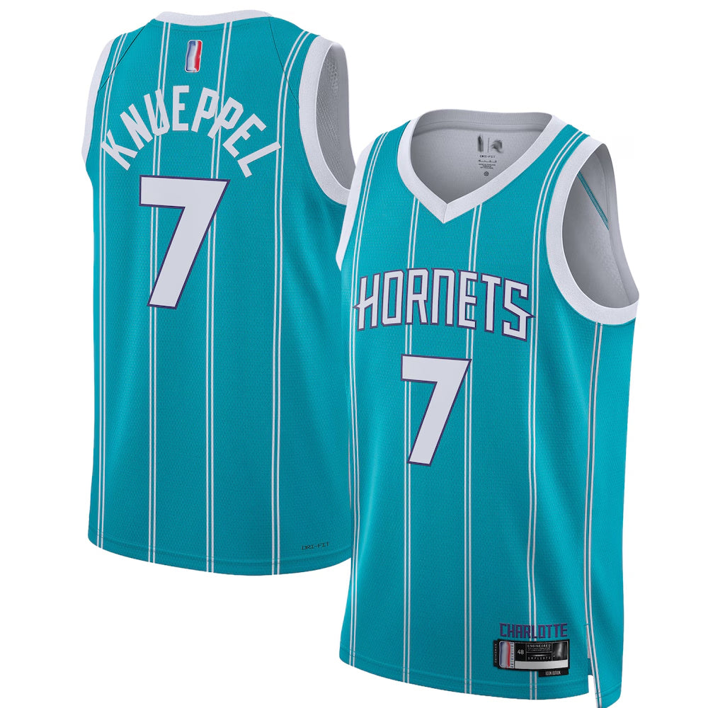 C.Hornets #7 Kon Knueppel jerseys Teal Icon Edition Swingman Jersey Ddoa Stitched jerseys