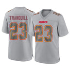 KC.Chiefs #23 Drue Tranquill Player Gray Atmosphere Fashion Game Ddoa Stitched Jerseys