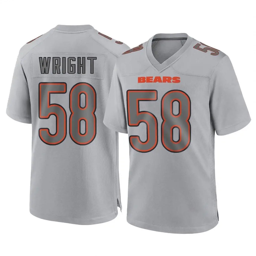 C.Bears #58 Darnell Wright Player Gray Atmosphere Fashion Game Ddoa Stitched Jerseys