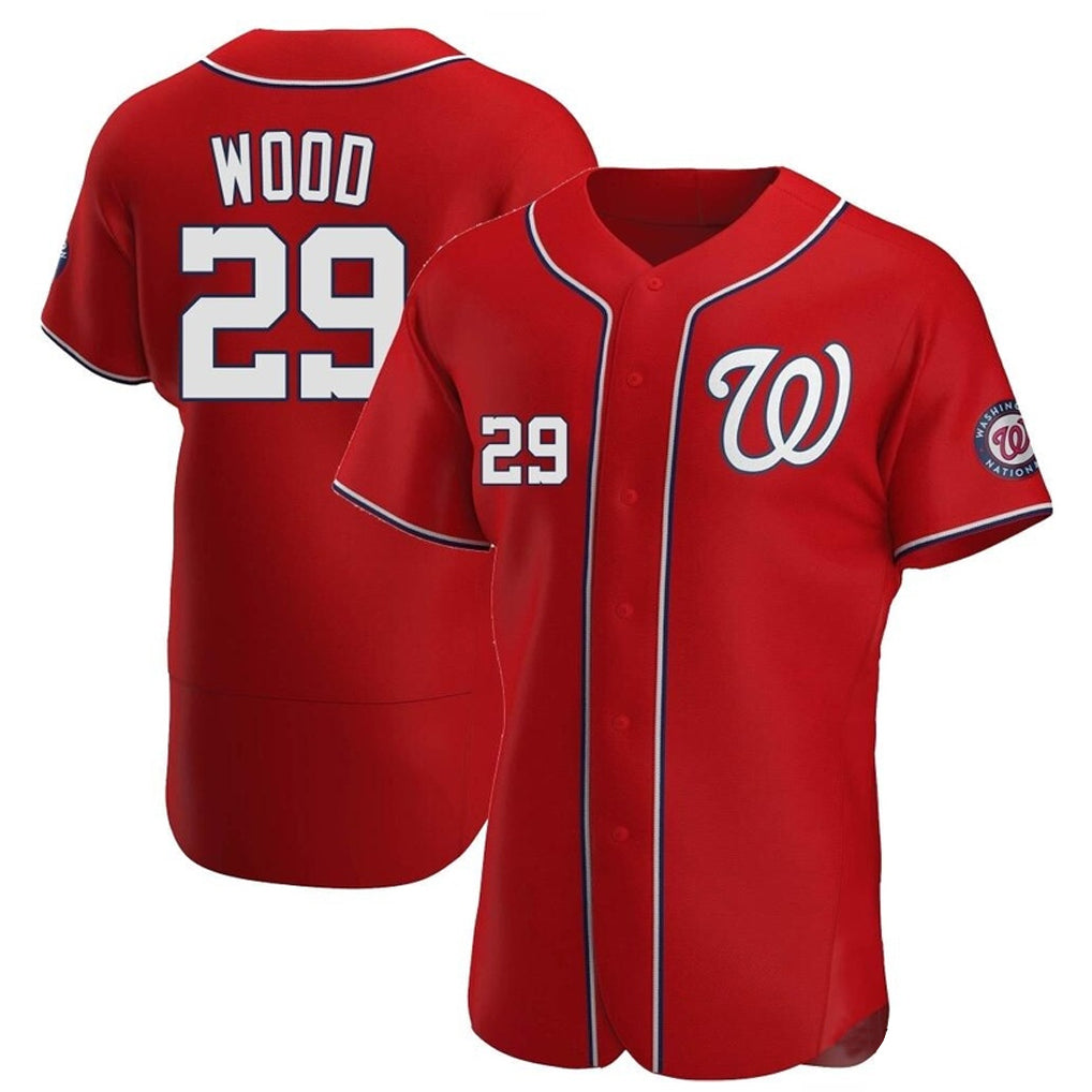 W.Nationals #29 James Wood Player Red Alternate Elite Ddoa Stitched Jerseys