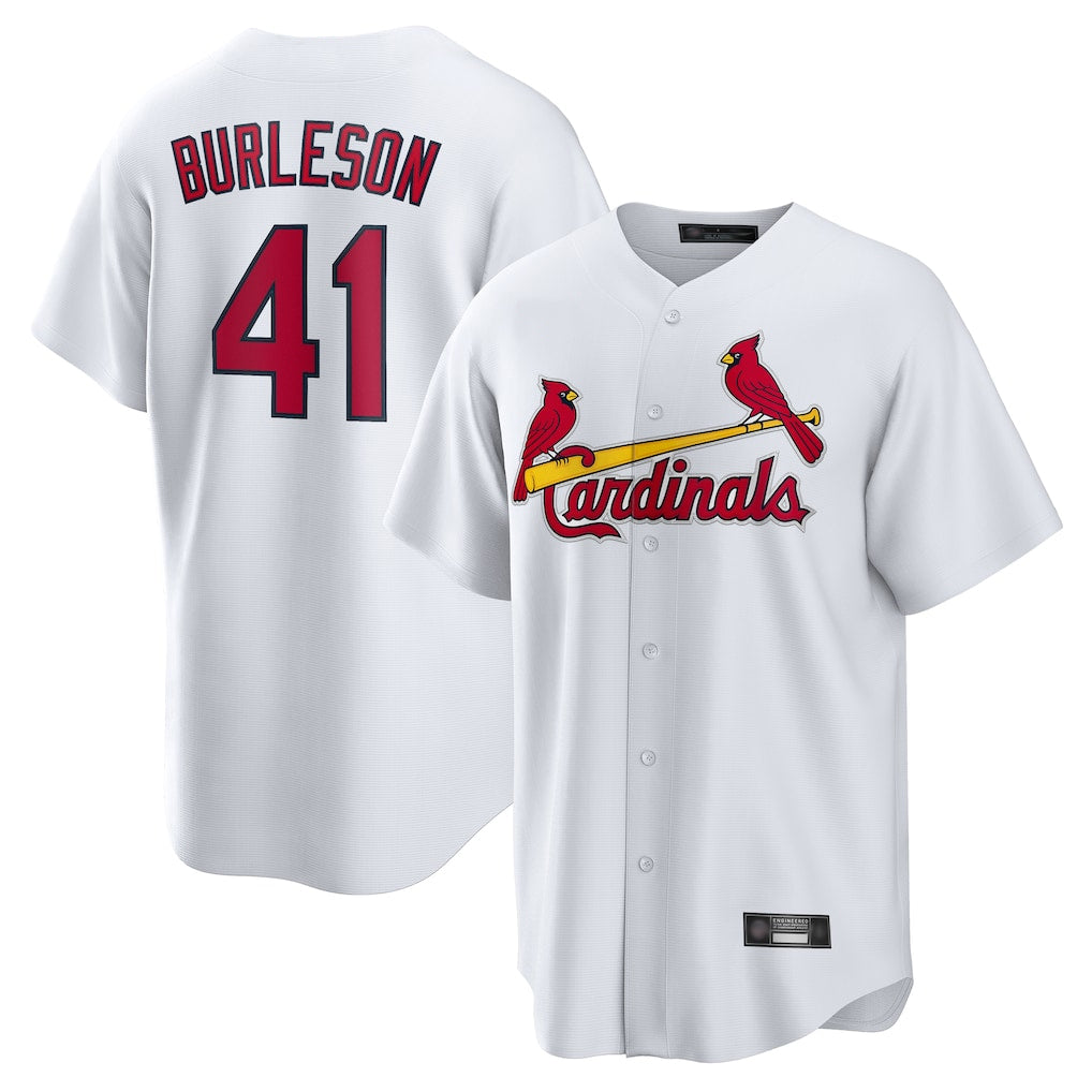 St. Louis Cardinals #41 Alec Burlesona Player White Home Game Ddoa Stitched Jerseys