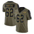 TB.Buccaneers #62 Graham Barton Player Olive Salute To Service Limited Game Ddoa Stitched Jerseys