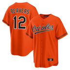 B.Orioles #12 Dylan Beavers Player Orange Home Game Ddoa Stitched Jerseys