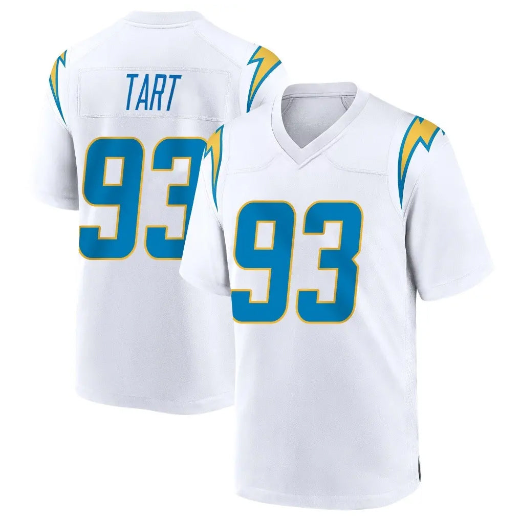 LA.Chargers #93 Teair Tart Player White Home Game Ddoa Stitched Jerseys