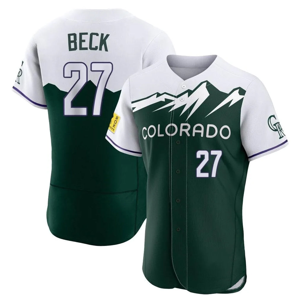C.Rockies #27 Jordan Beck Player Green City Connect Limited Elite Home Ddoa Stitched Jerseys