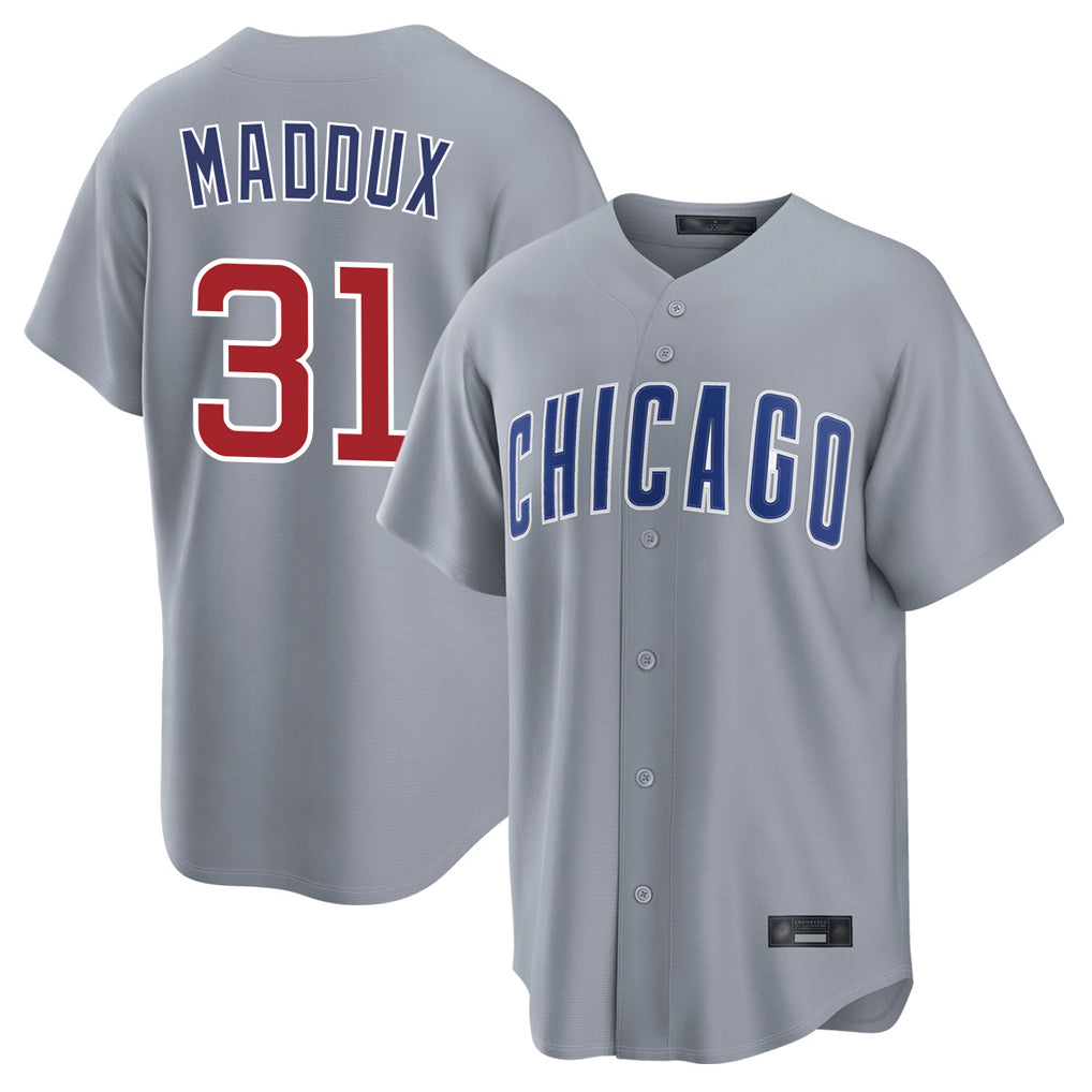 C.Cubs #31 Greg Maddux Player Gray Home Game Ddoa Stitched Jerseys