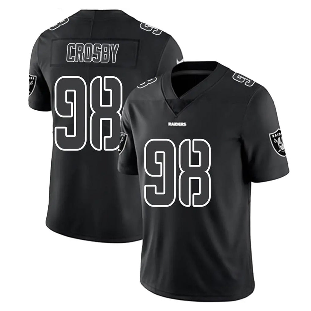 LV.Raiders #98 Maxx Crosby Player Black Limited Black Impact Home Game Ddoa Stitched Jerseys
