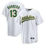 Athletics #13 Luis Barrera Player White Home Game Ddoa Stitched Jerseys
