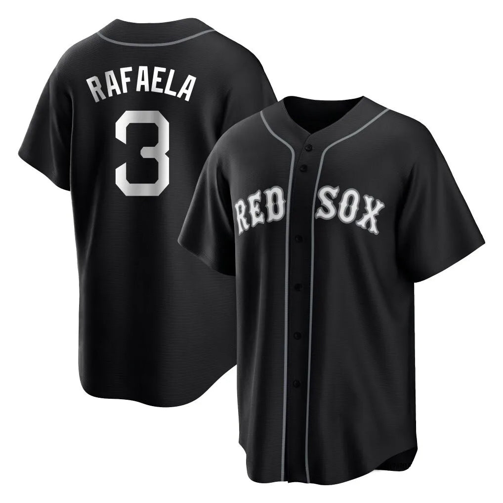 B.Red Sox #3 Ceddanne Rafaela Player Black Home Game Ddoa Stitched Jerseys