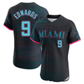M.Marlins #9 Xavier Edwards Player Black City Connect Home Limited Elite Ddoa Stitched Jerseys