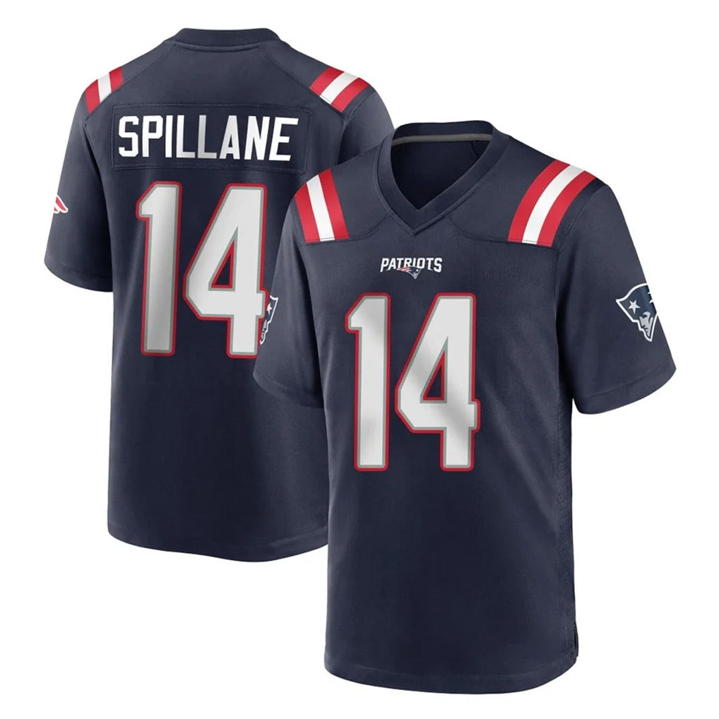 NE.Patriots #14 Robert Spillane Player Navy Home Game Ddoa Stitched Jerseys
