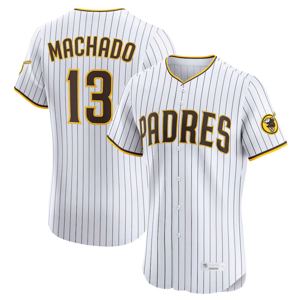 S.Diego Padres #13 Manny Machado Player White Home Limited Elite Ddoa Stitched Jerseys