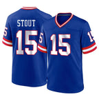 NY.Giants #15 Jordan Stout Player Royal Classic Home Game Ddoa Stitched Jerseys