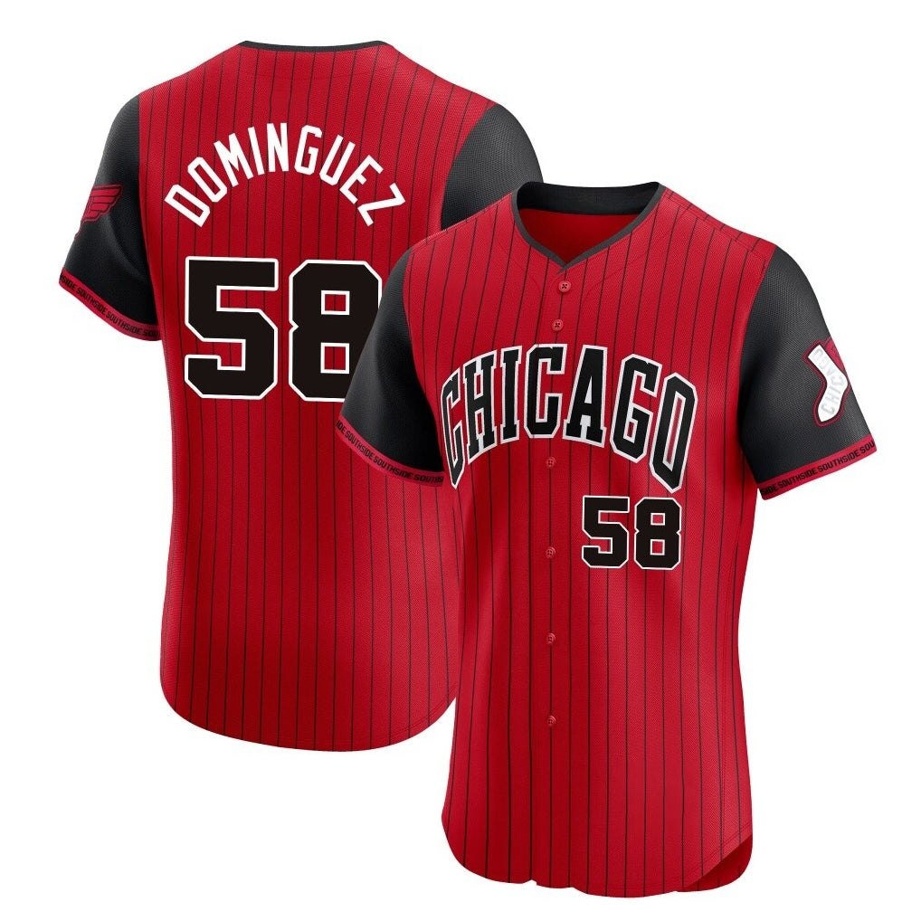 C.White Sox #58 Seranthony Dom¨ªnguez Player Red City Connect Limited Elite Home Ddoa Stitched Jerseys