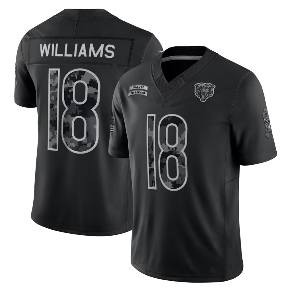 Ddoa C.Bears #18 Caleb Williams Player Black Limited 2026 Salute to Service Home Game Stitched Jerseys