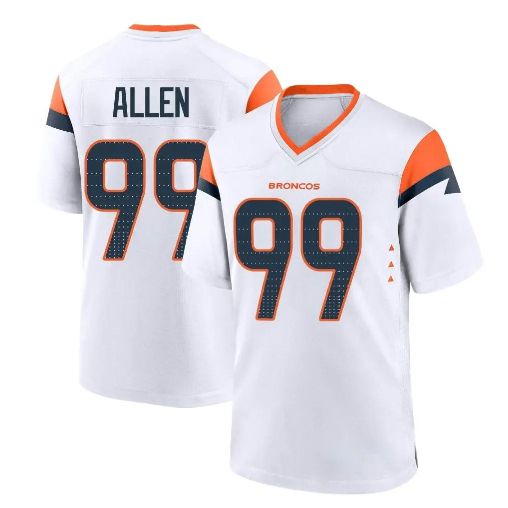 D.Broncos #99 Zach Allen Player White Home Game Ddoa Stitched Jerseys