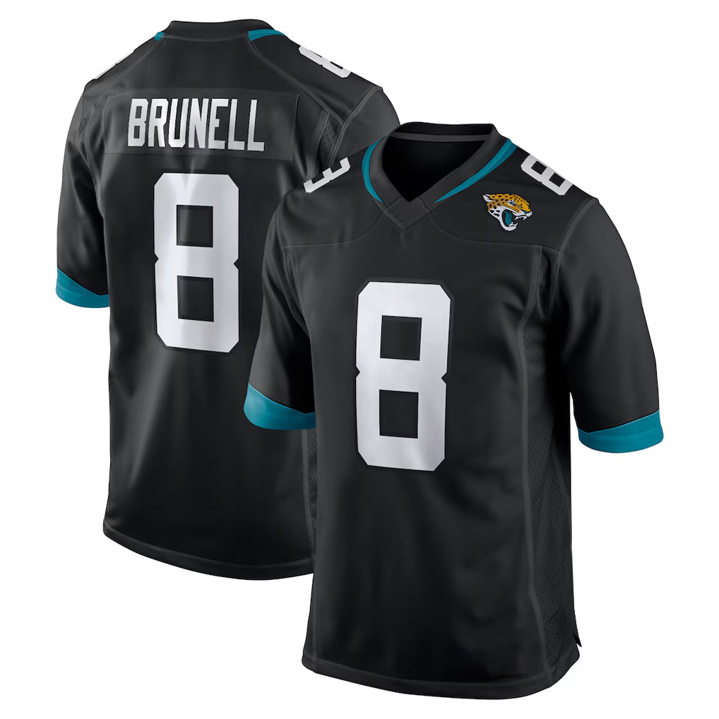 J.Jaguars #8 Mark Brunell?Player Black Home Game Ddoa Stitched Jerseys