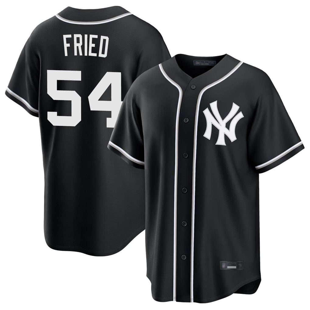 NY.Yankees #54 Max Fried Player Black Out Game Ddoa Stitched Jerseys