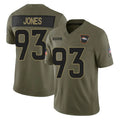 D.Broncos #93 D.J. Jones Player Olive 2025 Salute To Service Limited Home Game Ddoa Stitched Jerseys