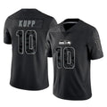 S.Seahawks #10 Cooper Kupp Player Black Limited Reflective Home Game Ddoa Stitched Jerseys