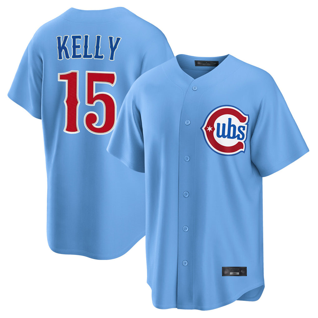 C.Cubs #15 Carson Kelly Player Light Blue Home Game Ddoa Stitched Jerseys