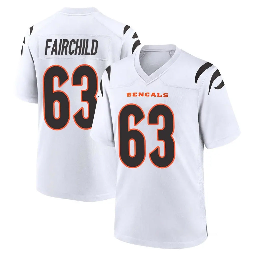 C.Bengals #63 Dylan Fairchild Player White Home Game Ddoa Stitched Jerseys