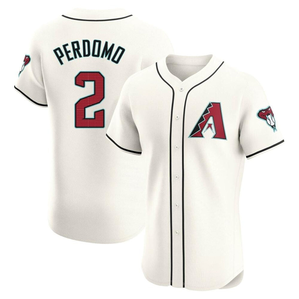 A.Diamondbacks #2 Geraldo Perdomo Player Cream Limited Elite Home Game Ddoa Stitched Jerseys