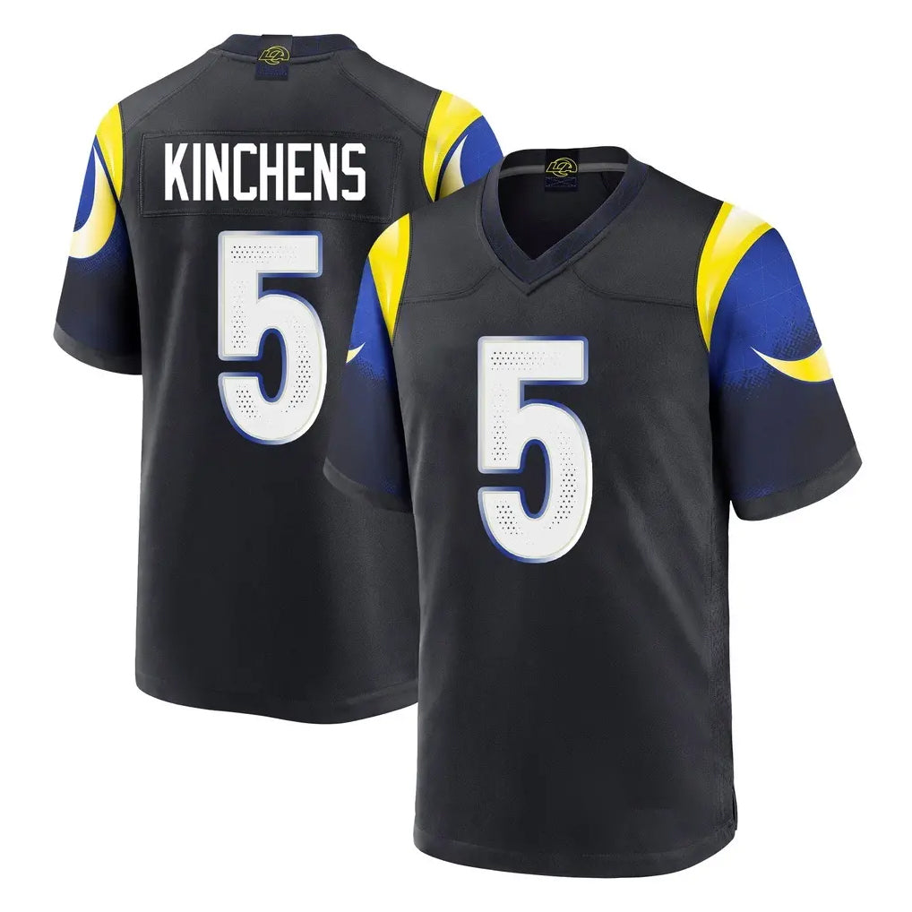 LA.Rams #5 Kamren Kinchens Player Black Midnight Rivalries Collection Home Game Ddoa Stitched Jerseys