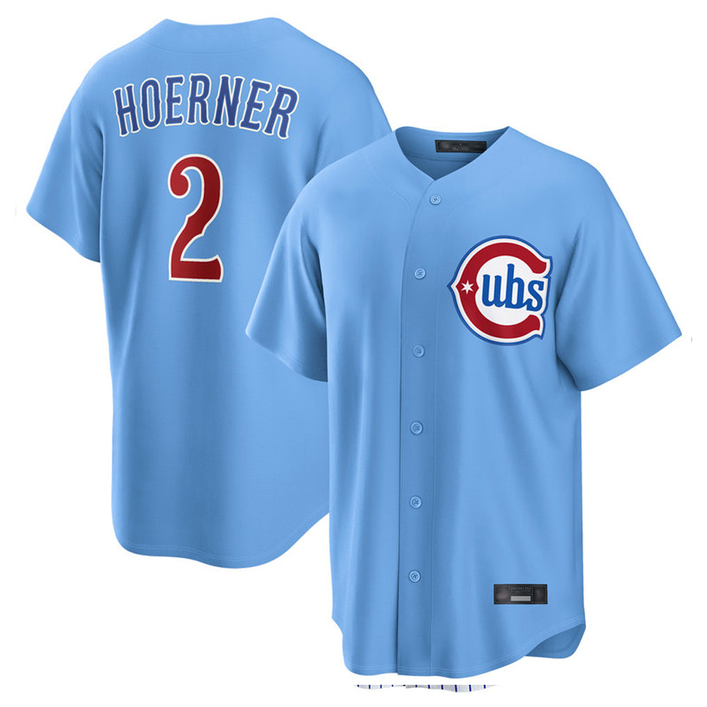 C.Cubs #2 Nico Hoerner Player Light Blue Home Game Ddoa Stitched Jerseys