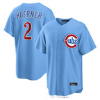 C.Cubs #2 Nico Hoerner Player Light Blue Home Game Ddoa Stitched Jerseys