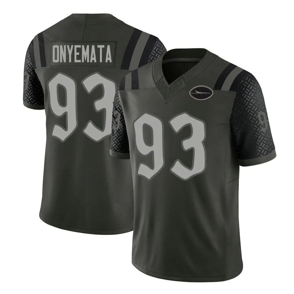 NY.Jets #93 David Onyemata Player Green Limited 2025 Rivalries Collection Home Game Ddoa Stitched Jerseys