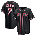 B.Red Sox #7 Masataka Yoshida Player Black Out Home Game Ddoa Stitched Jerseys
