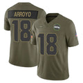 S.Seahawks #18 Elijah Arroyo Player Olive 2025 Salute To Service Limited Home Game Ddoa Stitched Jerseys
