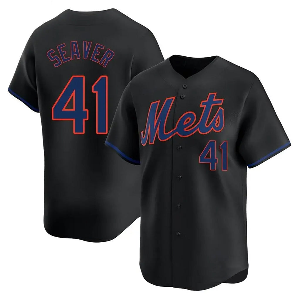 NY.Mets #41 Tom Seaver Player Black Alternate Home Limited Ddoa Stitched Jerseys