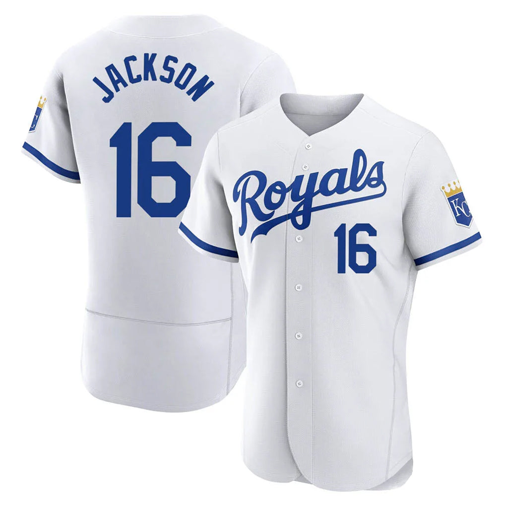 KC.Royals #16 Bo Jackson Player White Limited Elite Home Game Ddoa Stitched Jerseys