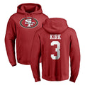 SF.49ers #3 Christian Kirk Player Red LOGO Pullover Hoodies Home Game Ddoa Stitched Jerseys