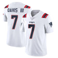 NE.Patriots #7 Carlton Davis III Player White Vapor Untouchable Home Game Ddoa Stitched Jerseys