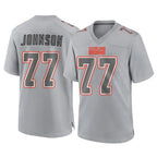 C.Browns #77 Zion Johnson Player Gray Atmosphere Fashion Game Ddoa Stitched Jerseys