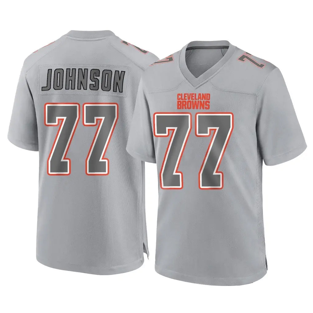 C.Browns #77 Zion Johnson Player Gray Atmosphere Fashion Game Ddoa Stitched Jerseys
