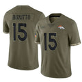 D.Broncos #15 Nik Bonitto Player Olive Salute To Service Limited Ddoa Stitched Jerseys