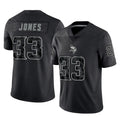 M.Vikings #33 Aaron Jones Sr. Player Black Reflective LImited Home Game Ddoa Stitched Jerseys