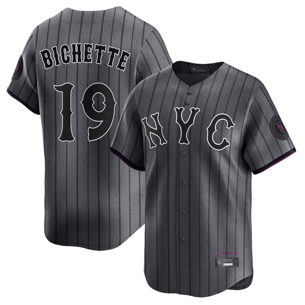 NY.Mets #19 Bo Bichette Player Gray City Connect Limited Ddoa Stitched Jerseys