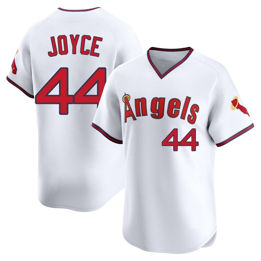 LA.Angels #44 Ben Joyce Player White T-shirt Home Limited Ddoa Stitched Jerseys
