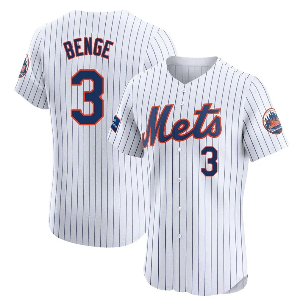 NY.Mets #3 Carson Benge Player White Home Limited Elite Ddoa Stitched Jerseys