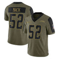 LA.Chargers #52 Khalil Mack Player Olive Salute To Service Limited Game Ddoa Stitched Jerseys